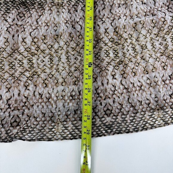 Great Jones Python Print Ruffle Midi Skirt Brown Beige Flowy Boho Size 12 - Picture 8 of 16